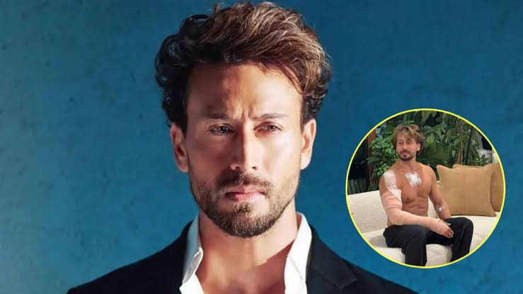 Mumbai police vehicle and Bollywood actor Tiger Shroff at an unrelated event