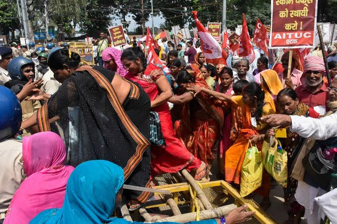 Protesters in New Delhi detained by police near Election Commission office, Oct 23, 2026