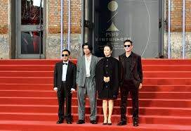 Audience outside an old theatre in Pingyao during the film festival
