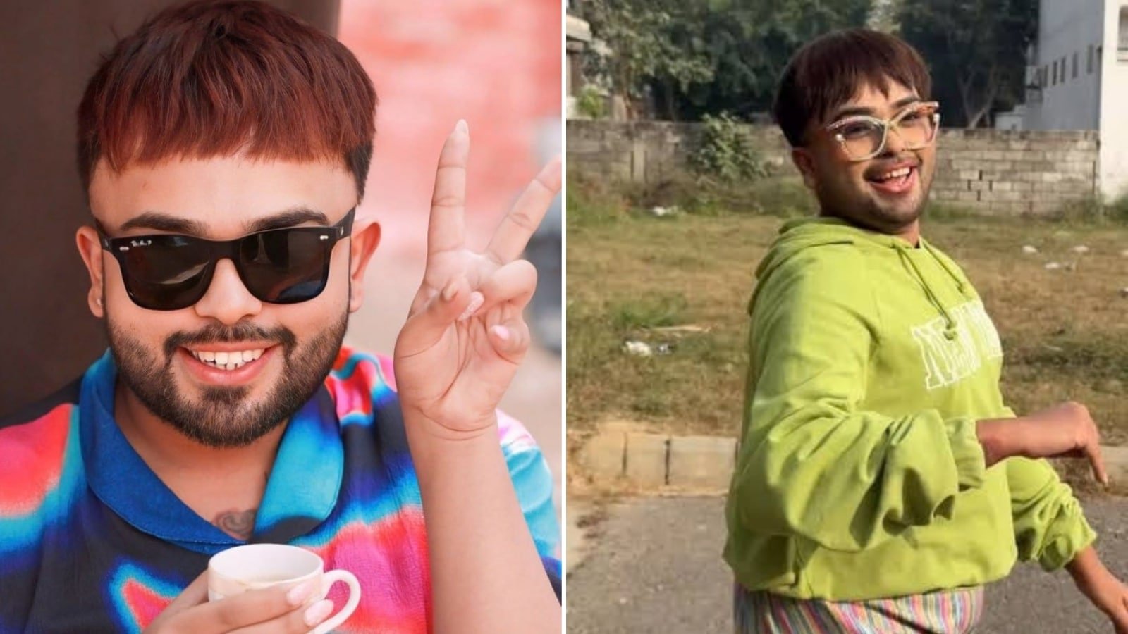 Mad Sandhu in colourful makeup and fashion pose