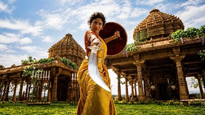 Sai Pallavi as Sita in Namit Malhotra's Ramayana, portraying the legendary princess as a powerful warrior.