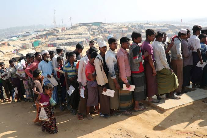 Rohingya refugees in a Cox's Bazar camp