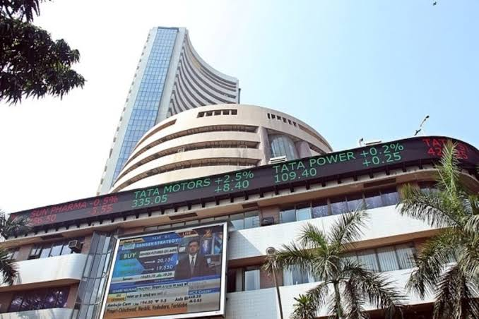 Indian stock exchange electronic board showing Sensex and Nifty movement