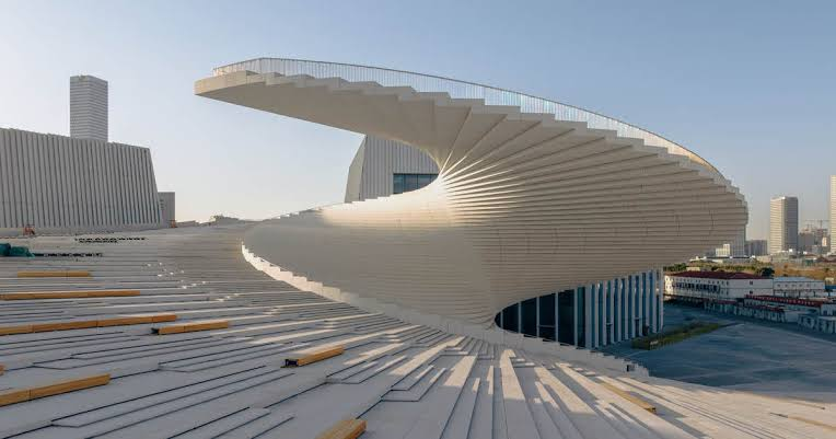 Exterior of the new Shanghai Grand Opera House opening night