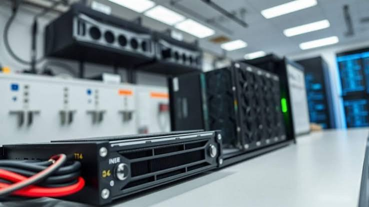 Server racks with GPUs in a data centre