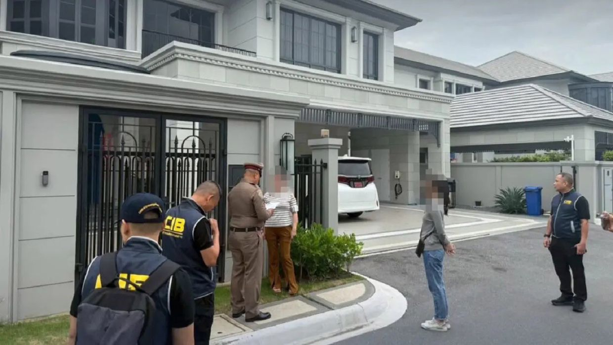 Police raid at luxury housing estate in Bangkok