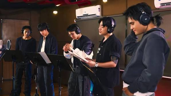 SB19 performing onstage with ASEAN Summit branding in the background