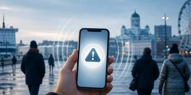 Mobile phone receiving emergency alert