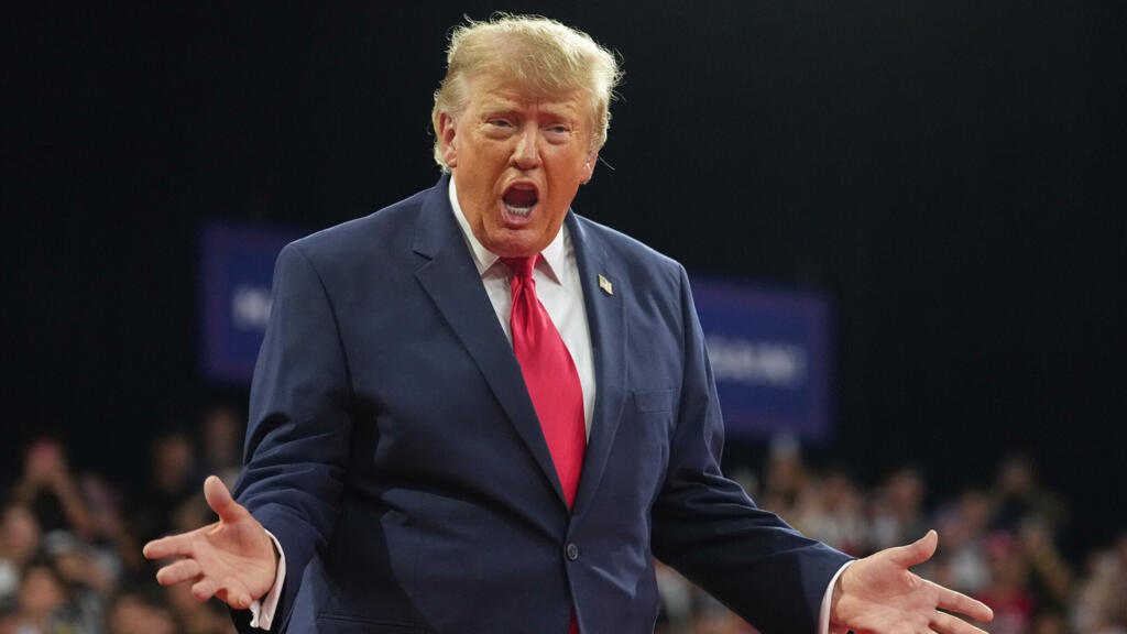 President Donald Trump speaking at campaign event, Oct. 24, 2026