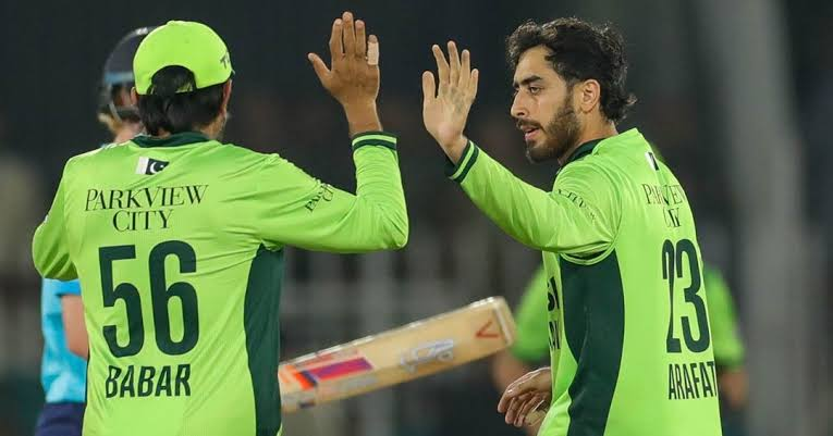 Arafat Minhas celebrating after taking a wicket at Rawalpindi Cricket Stadium