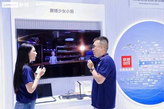Crowd at Beijing AI terminal exhibition viewing AR glasses and robots