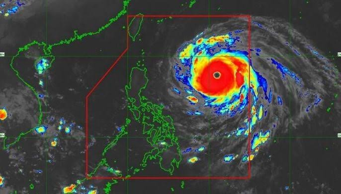 Satellite image of Super Typhoon Rosal east of northern Luzon