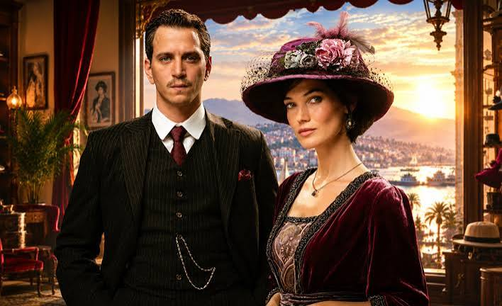 Poster for The Hatmaker featuring Pınar Deniz and Selahattin Paşalı in period costume