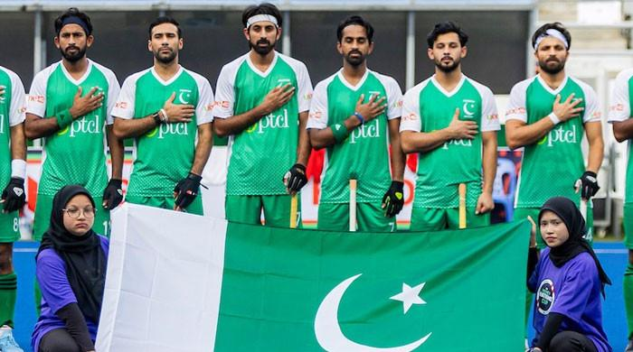 Players and officials at the Pakistan Hockey League launch event in Islamabad